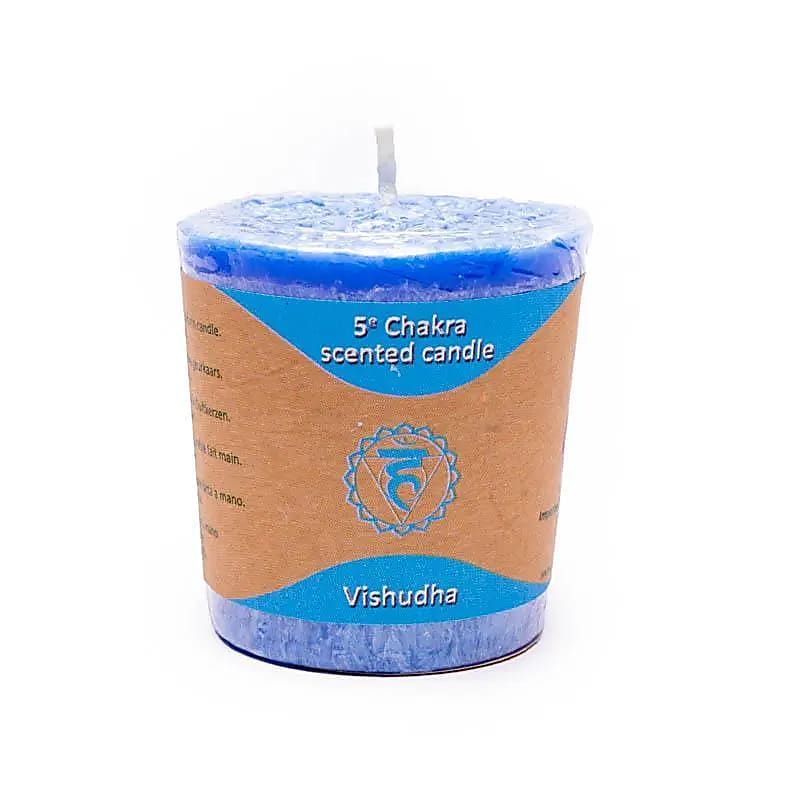 Recharge bougie Votive 5°chakra aux huiles essentielles