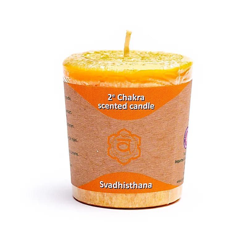 Recharge bougie Votive 2°chakra aux huiles essentielles