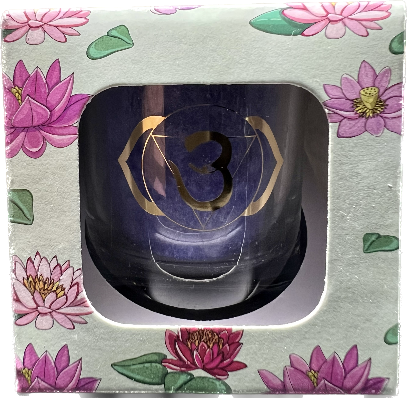 Bougie Votive 6° chakra aux huiles essentielles «Rechargeable»