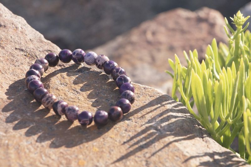 Bracelet Jaspe Impérial violet chauffé Bracelet Jaspe Impérial violet chauffé