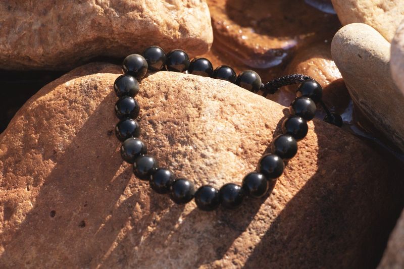 Bracelet Shamballa Obsidienne noire Bracelet Shamballa Obsidienne noire