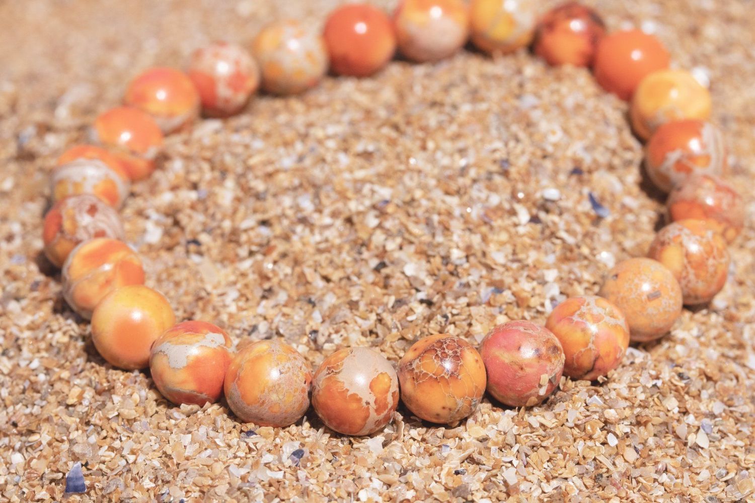 Bracelet Jaspe Impérial orange chauffé Bracelet Jaspe Impérial orange chauffé