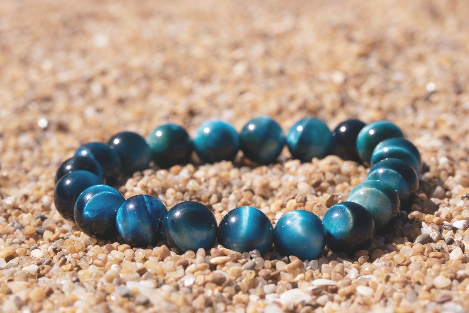 Bracelet Oeil de Tigre Bleu clair teinté Bracelet Oeil de Tigre Bleu clair teinté