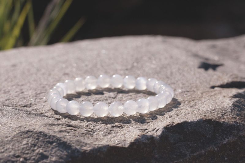 Bracelet Pierre de lune bleutée Bracelet Pierre de lune bleutée