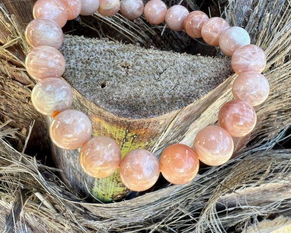 Bracelet Pierre de lune rose taille homme Bracelet Pierre de lune rose taille homme