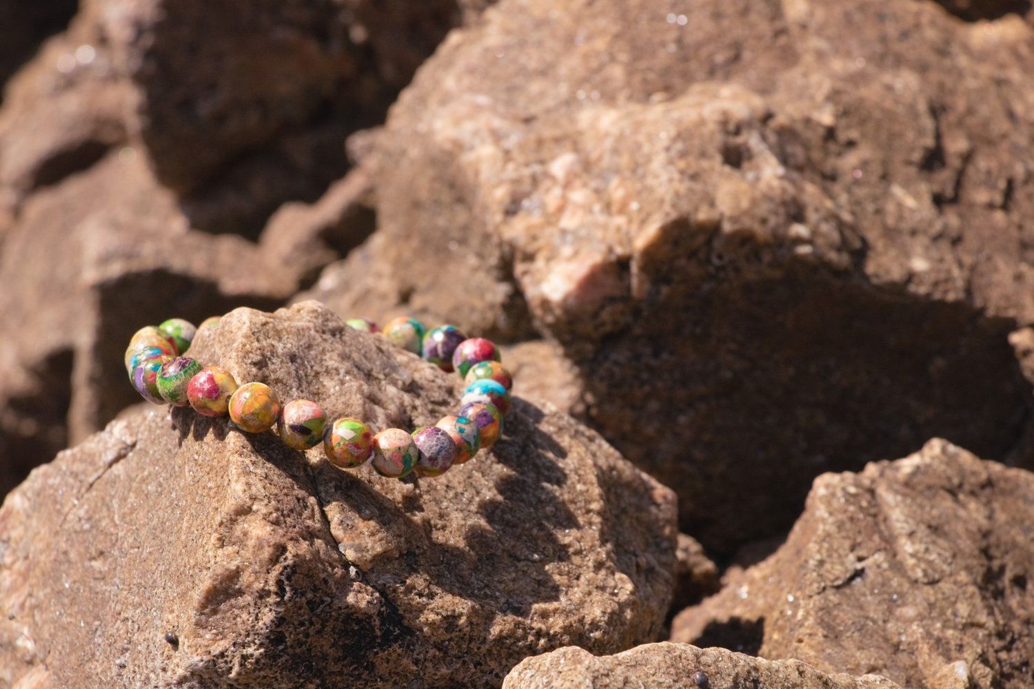 Bracelet Jaspe Impérial arc en ciel multicolore Bracelet Jaspe Impérial arc en ciel multicolore