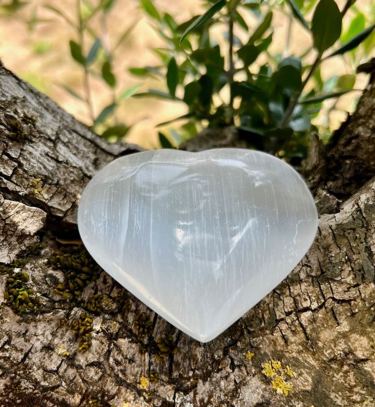 Coeur en Sélénite à l’unité 6cm Coeur en Sélénite à l’unité 6cm