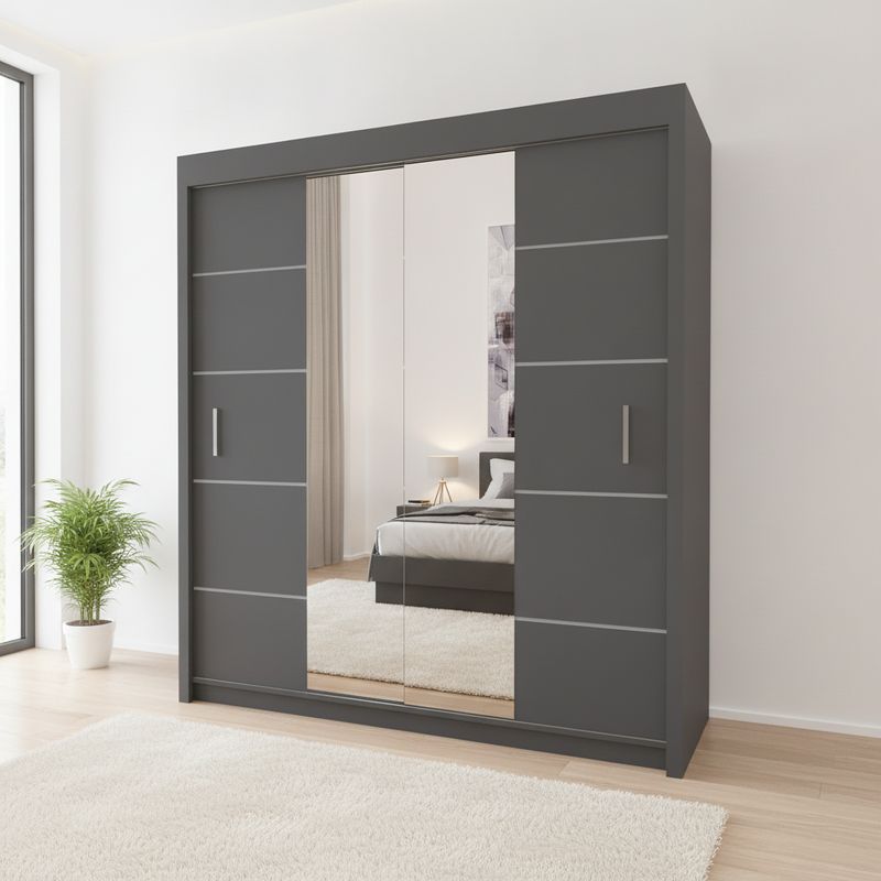 Sliding Wardrobe Centre Mirror Door 180cm – Oslo