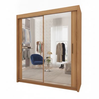 Miro 2-Door Full Mirror Sliding Wardrobe - 90 cm