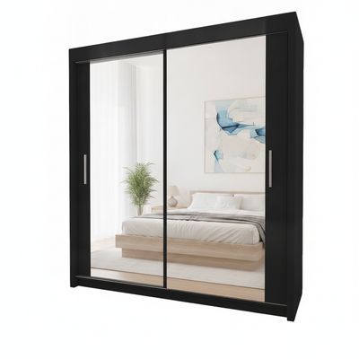 Miro 2 Door Full Mirror Sliding Wardrobe - 150 cm