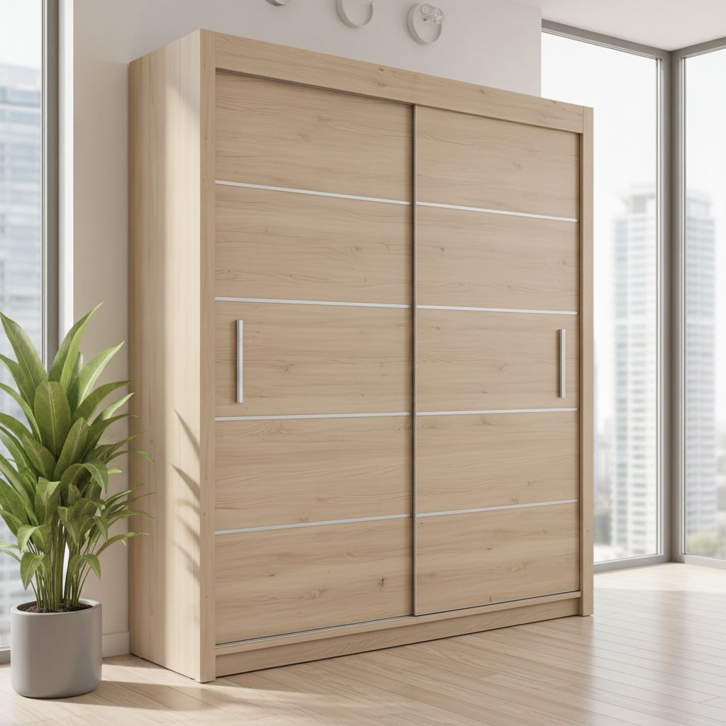 Daisy Wooden Sliding Door Wardrobe | 120 cm