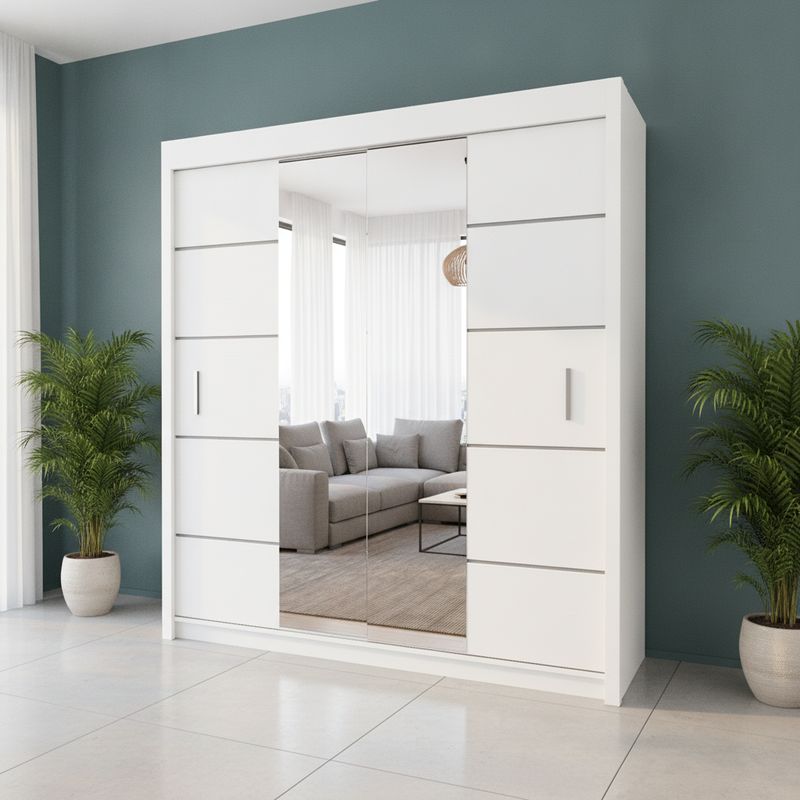 Sliding Wardrobe Centre Mirror Door 150cm – Oslo