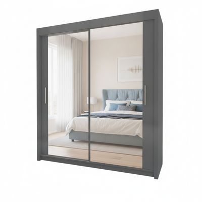 Miro 2 Door Mirrored Sliding Wardrobe - 100 cm
