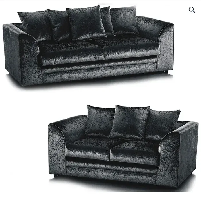 Crystal Crushed Velvet 3+2 Seater Sofa Set