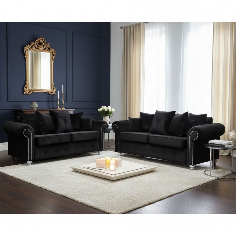 Plush Velvet 3+2 Seater Sofa Set