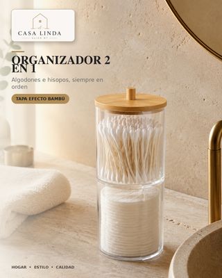 Organizador de algodones e hisopos