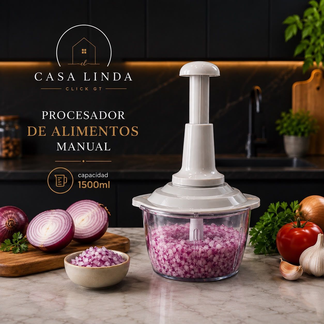 Procesador Manual de Alimentos de 1500 ml