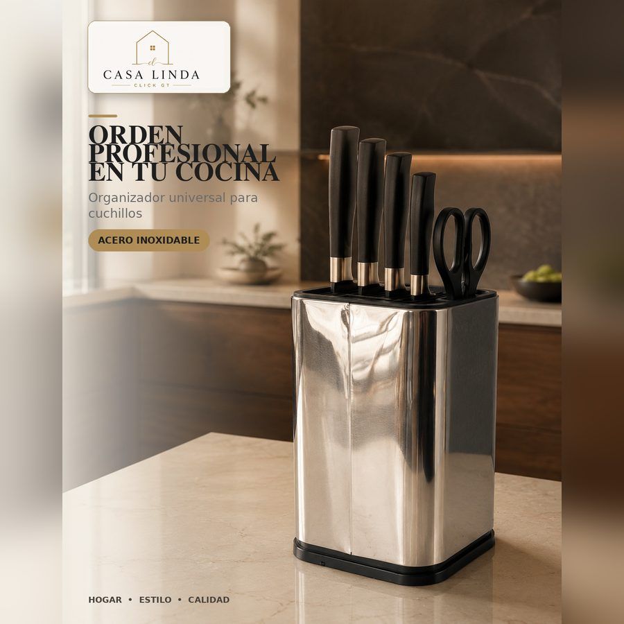 Organizador para cuchillos de acero inoxidable