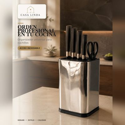 Organizador para cuchillos de acero inoxidable
