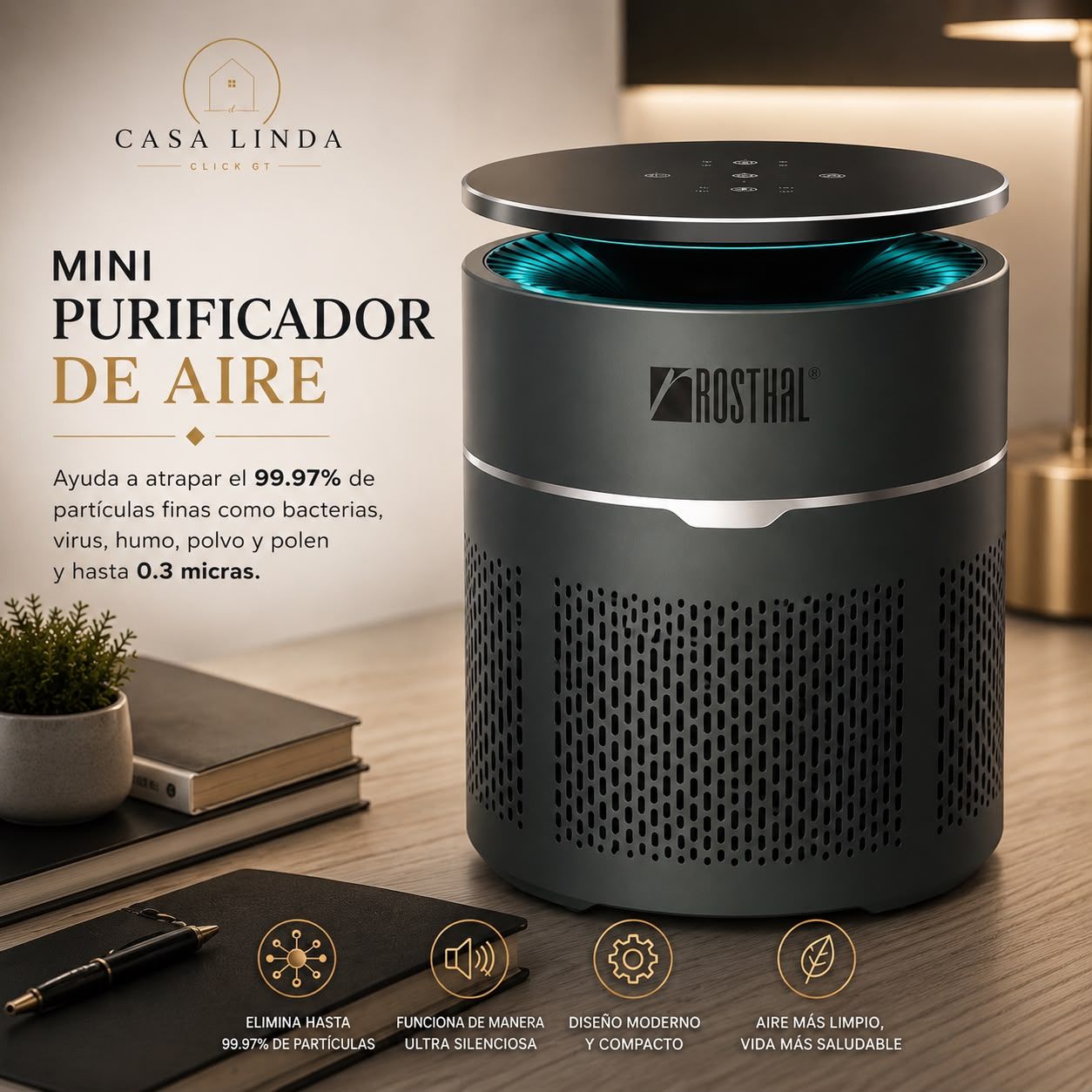 Mini purificador de aire de escritorio