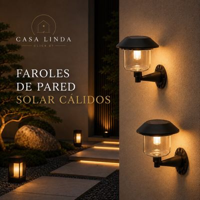 Dúo de lámparas LED solares para pared