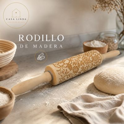 Rodillo de madera de 35 cm