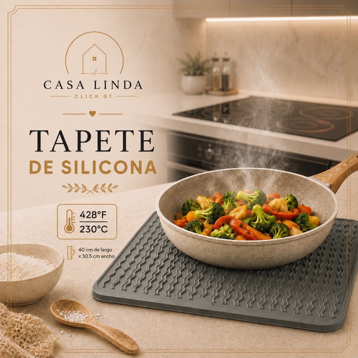 Tapete de silicona para cocina 40 × 30.5 cm