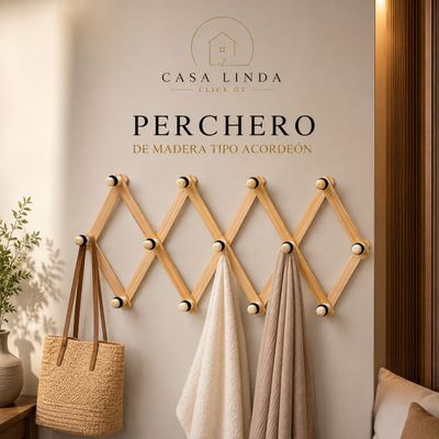 Perchero de pared extensible estilo acordeón