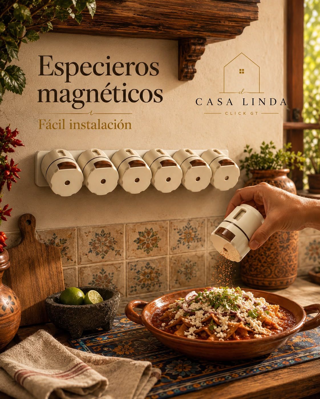 Set de 6 especieros magnéticos con barra