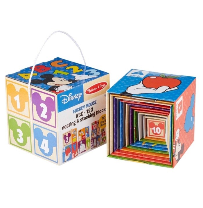 Melissa & Doug Mickey Mouse ABC 123 Nesting and Stacking Blocks
