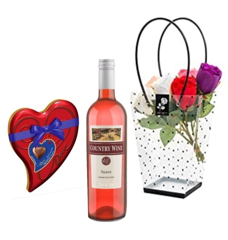 Trio Romantique – Vin, Chocolat &amp; Fleurs