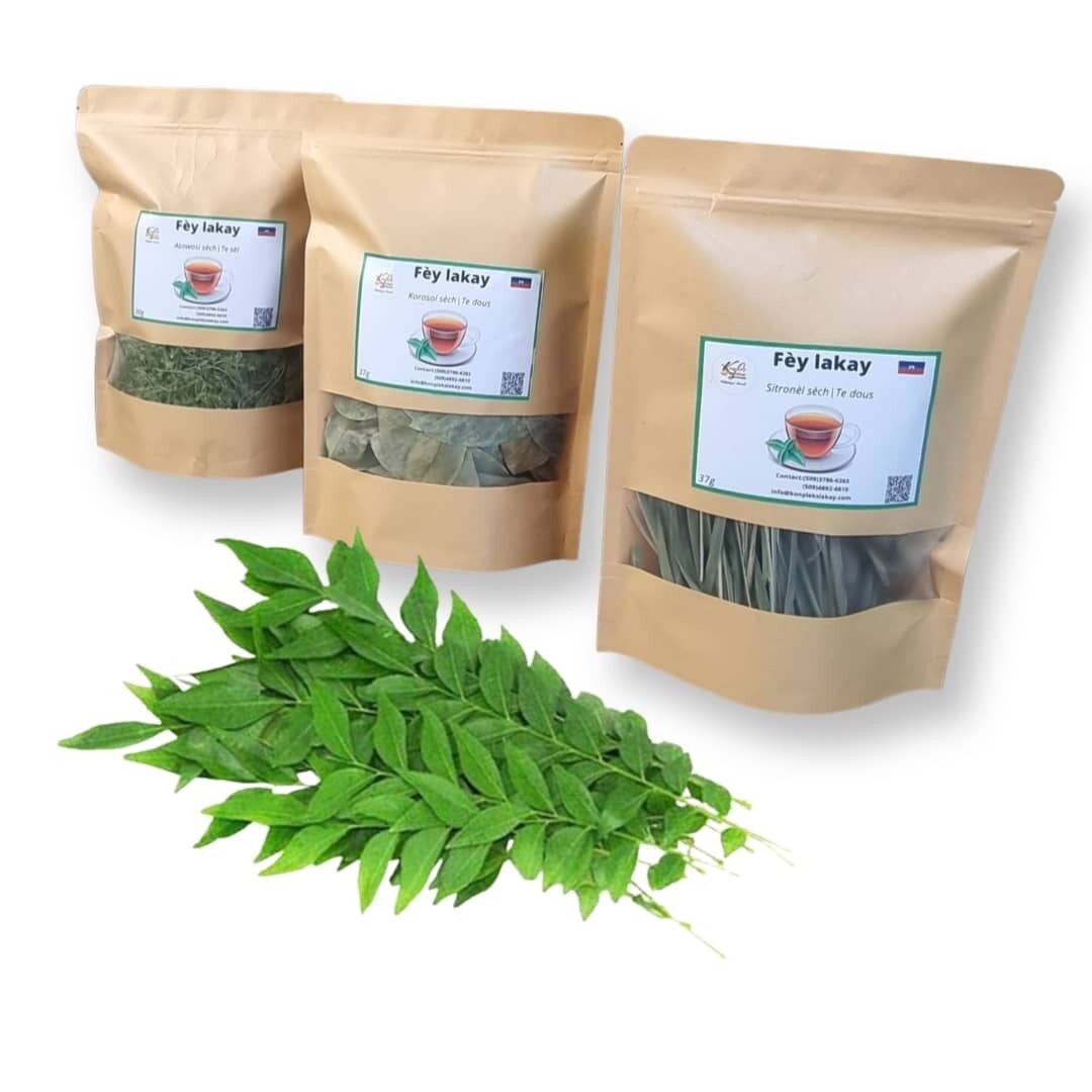 Feuilles pois congo séchées