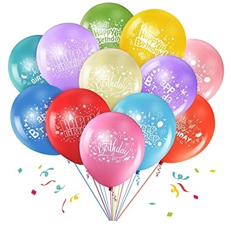 Ballons “Joyeux Anniversaire” – 12 pouces en latex (lot de 3)