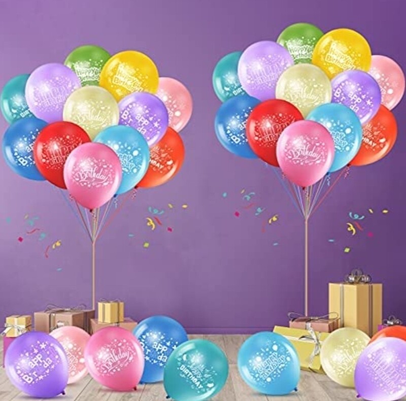 Ballons “Joyeux Anniversaire” – 12 pouces en latex (lot de 3)