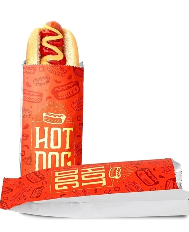 Sac en papier aluminium pour hot-dog – Lot de 1 douzaine