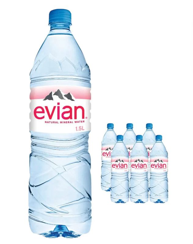 Eau Evian – Pack de 6 bouteilles de 1,5 L