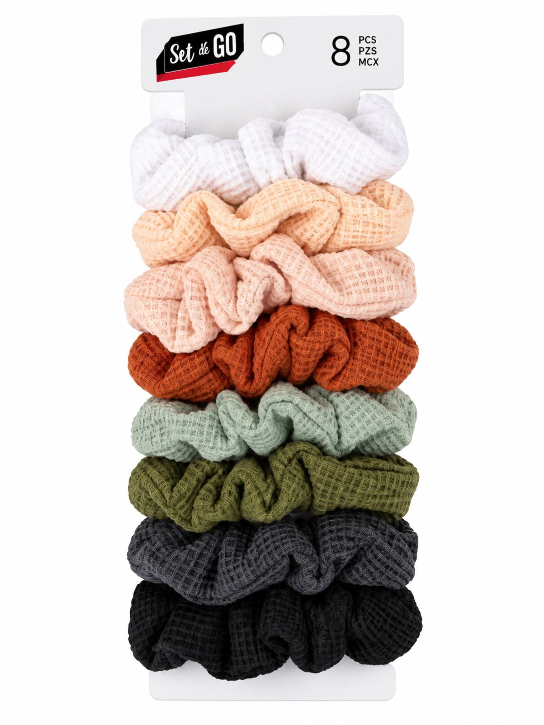 Lot de 8 chouchous texturés – Couleurs assorties