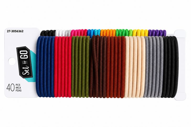 Lot de 40 élastiques à cheveux multicolores