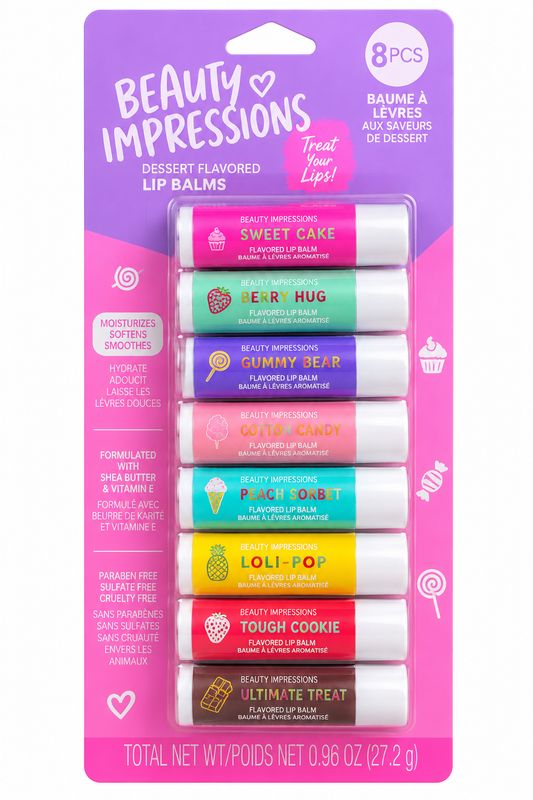Baumes à lèvres aromatisés – Lot de 8