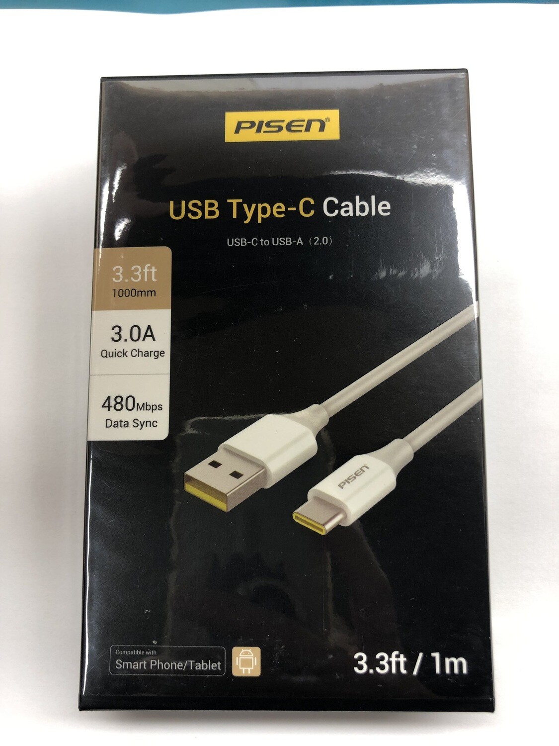 Pisen USB Type-C Cable (3.3 ft 1000m 3.0A)