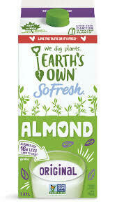 Earth&#39;s Own Almond Milk Organic Original Unsweetened 1.75L