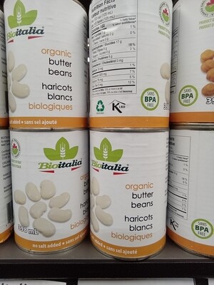 BioItalia Organic Butter Beans - Whole - 398ml