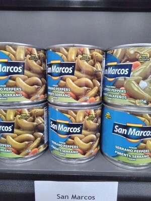 San Marcos pickled Serrano Peppers 375ml