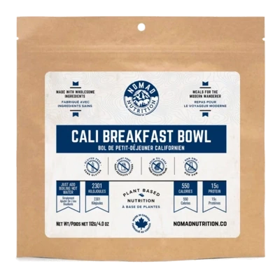 Cali Breakfast Bowl - Plant Bases Dehydrated Meal- GF - 56g - Nomad Meals