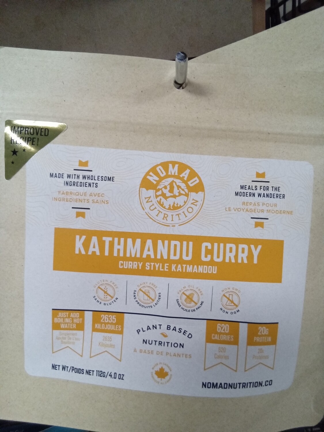 Kathmandu Curry - Plant Bases Dehydrated Meal- GF - 56g - Nomad Meals