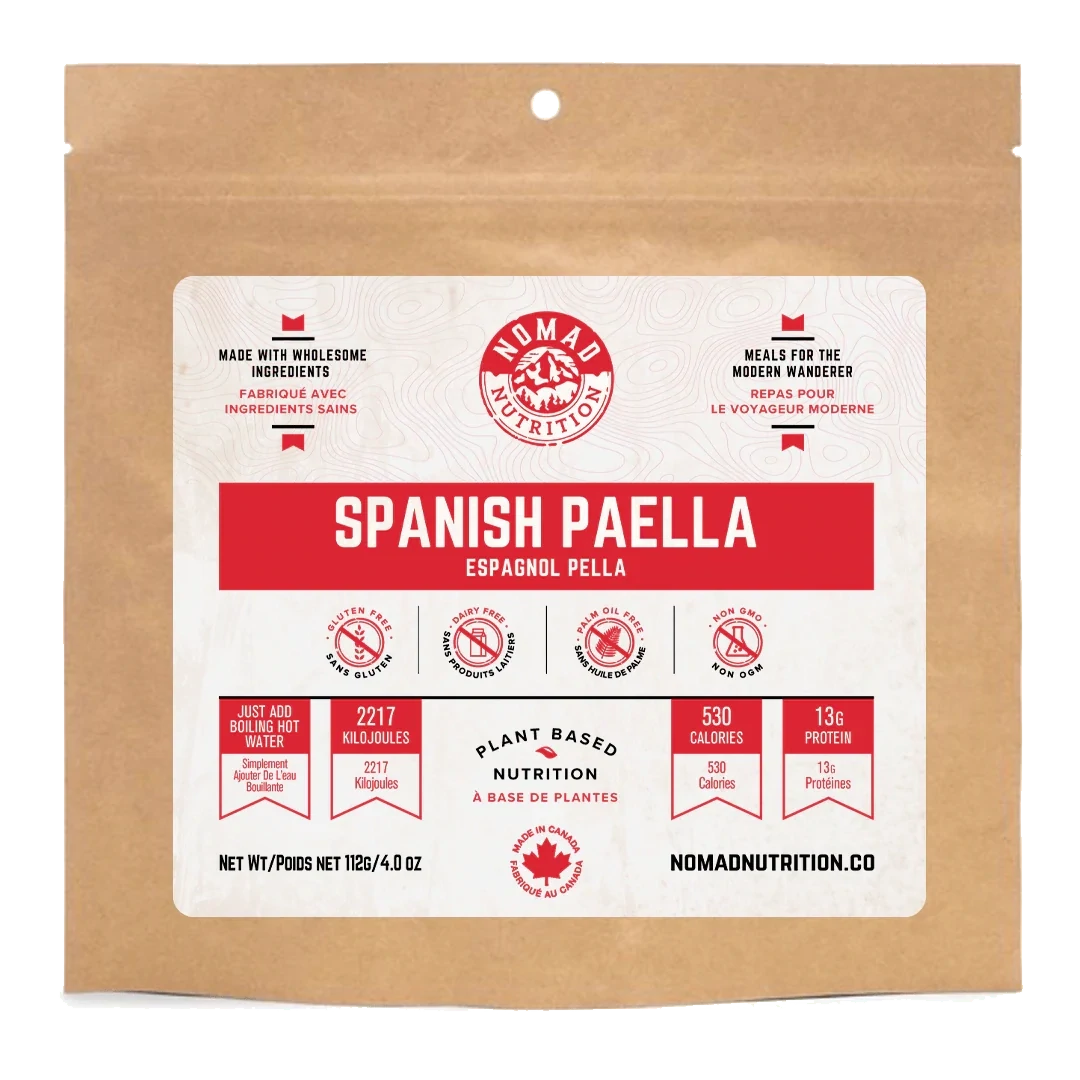 Spanish Paella - Plant Bases Dehydrated Meal- GF - 112g - Nomad Meals