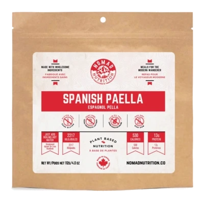 Spanish Paella - Plant Bases Dehydrated Meal- GF - 56g - Nomad Meals