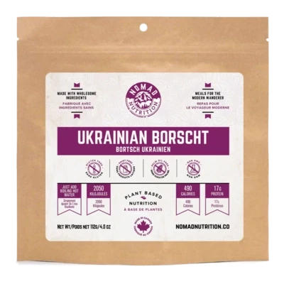 Ukrainian Broscht- Plant Bases Dehydrated Meal- GF - 112g - Nomad Meals