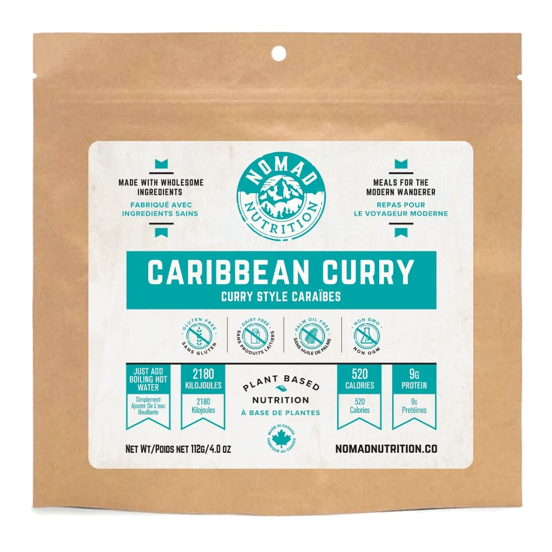 Caribbean Curry- Plant Bases Dehydrated Meal- GF - 56g - Nomad Meals