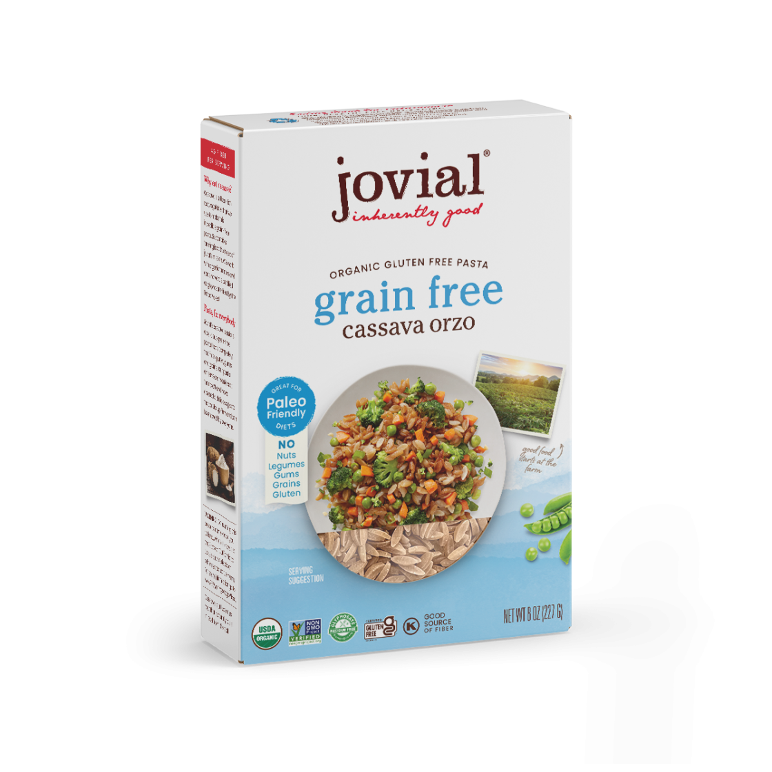 Jovial Organic Gluten Free Pasta  Cassava Orzo 340g